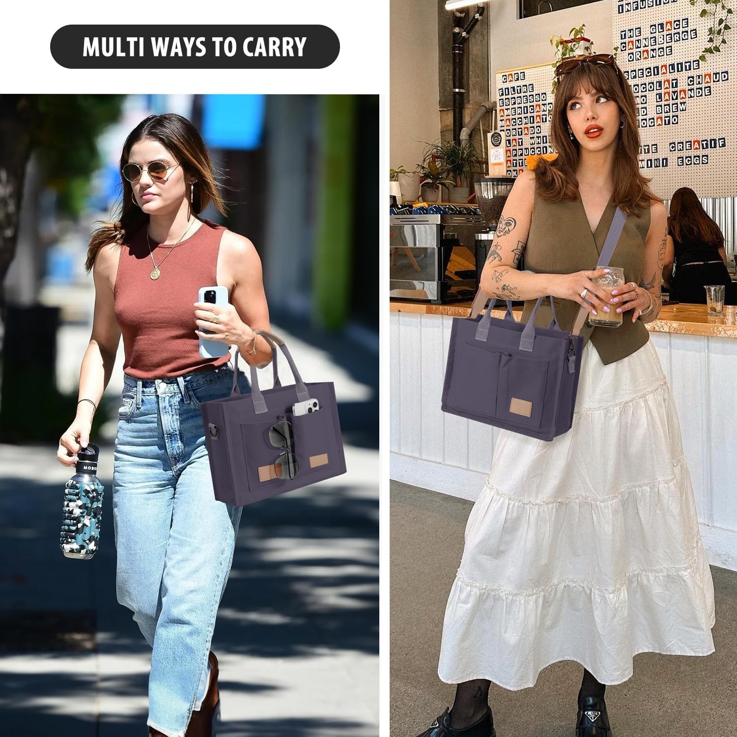 Tote Bags for Women Canvas Tote Purse Crossbody with Pockets Top Handle Shoulder Satchel Bag for Women