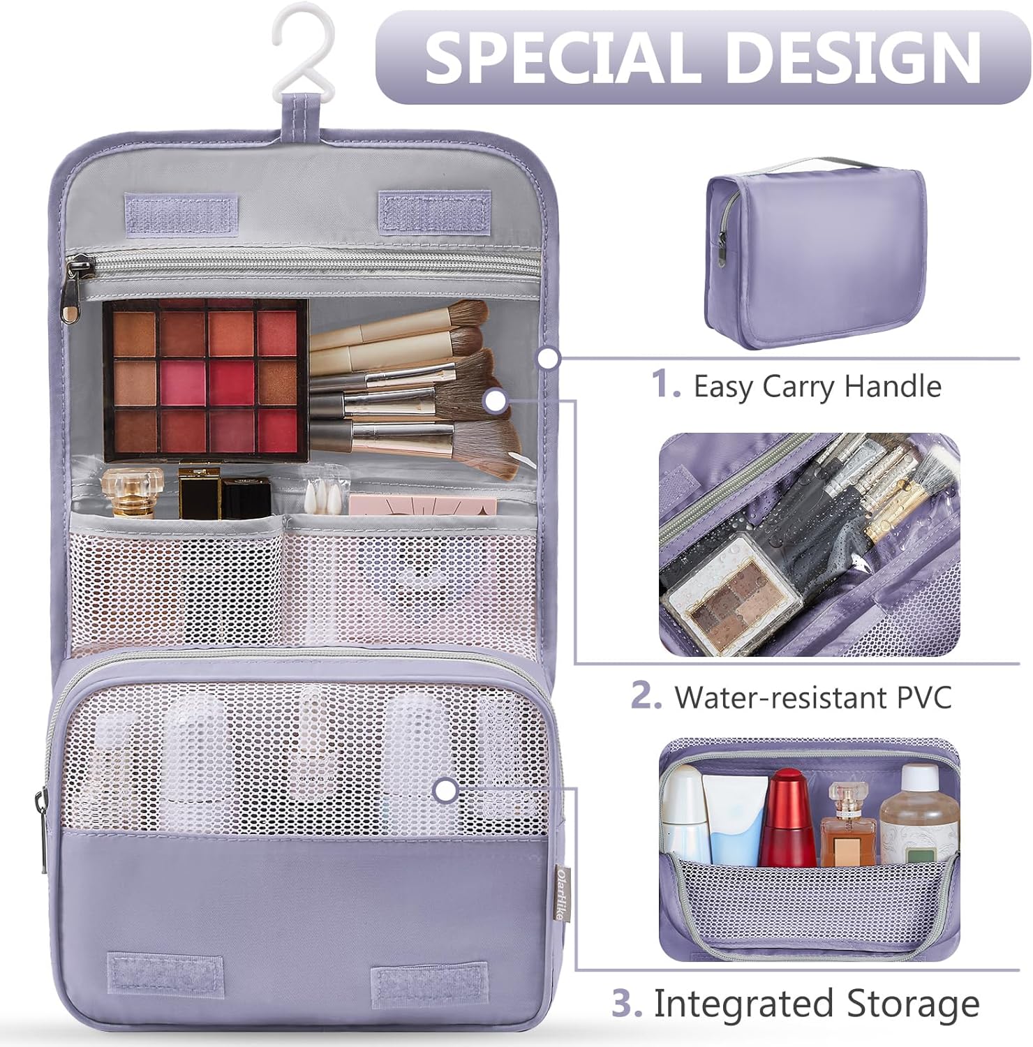 10 Set/8 Set Packing Cubes for Travel, Gifts for Women Mom,Anti-Tearing Suitcase Organizer for Luggage with Shoe & Hanging Toiletry Bag,OlarHike Vacation Essentials & Accessories for Cruise Ship,Cream