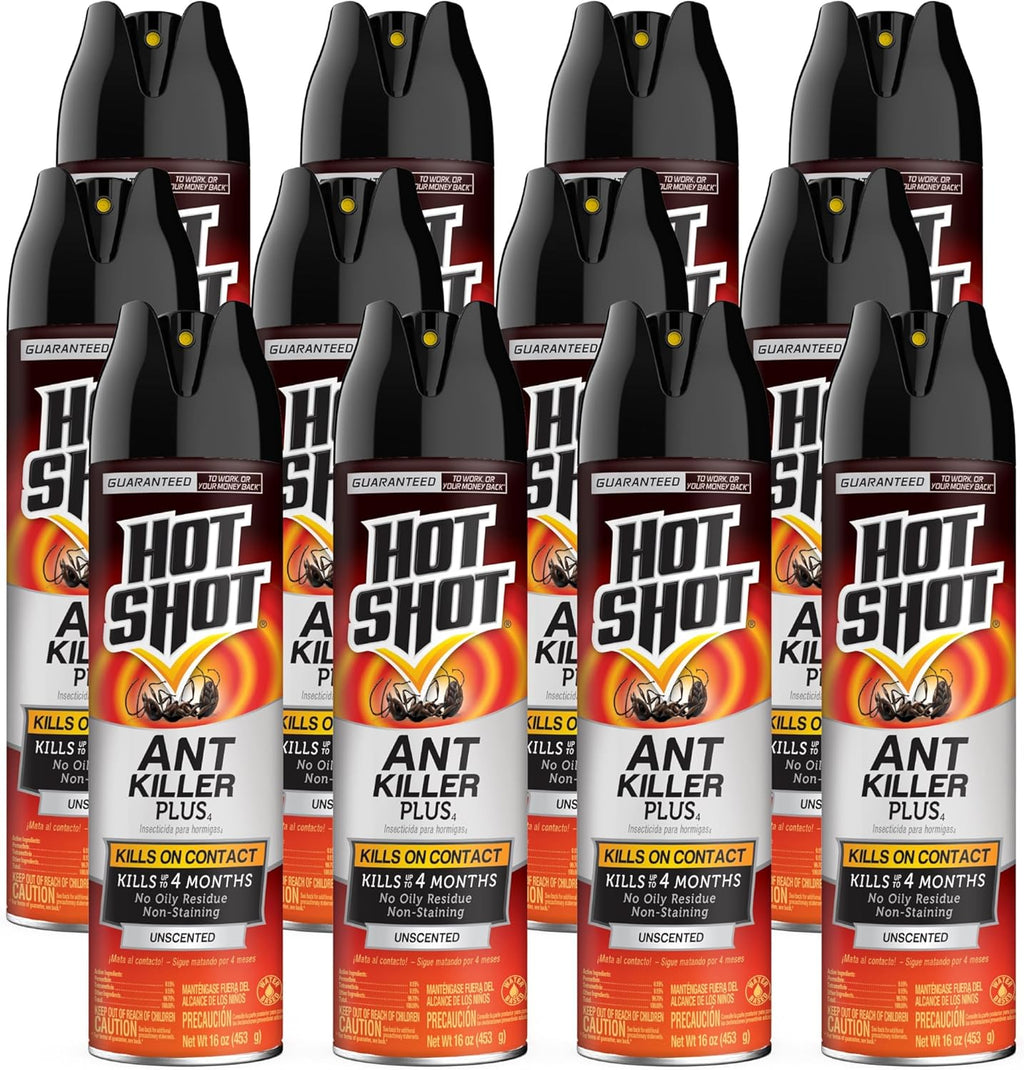 Hot Shot Ant, Roach & Spider Killer, Kills Insects Indoors and Outdoors, Kills Roaches and Listed Ants on Contact, Insecticide Spray, 17.5 Ounce (Crisp Linen)