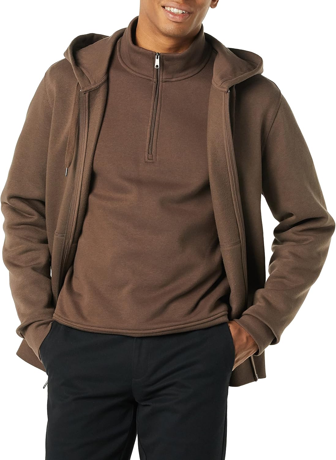 Essentials Men's Full-Zip Fleece Hoodie (Available in Big & Tall)