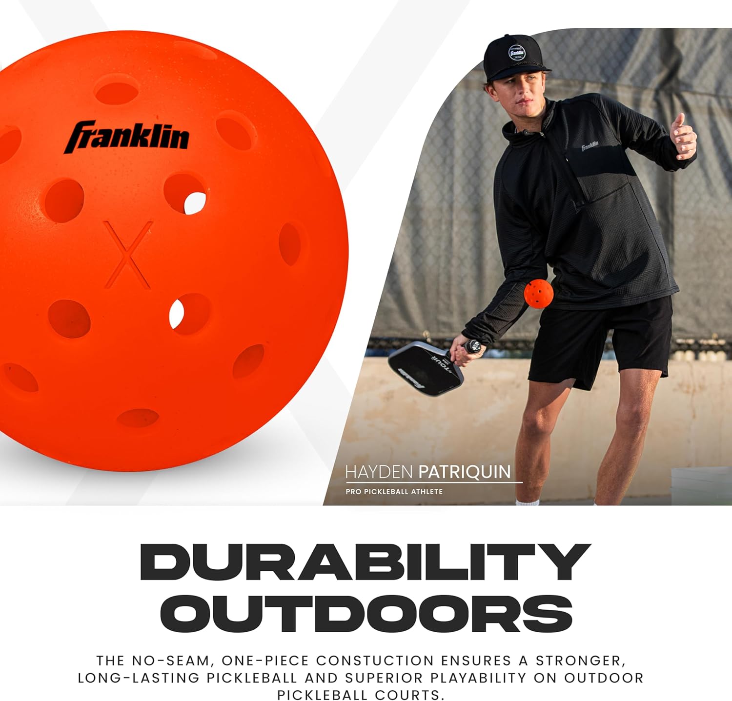 Franklin Sports X-40 Outdoor Pickleballs - Official Ball of USA Pickleball, APP Tour + US Open - Regulation Size