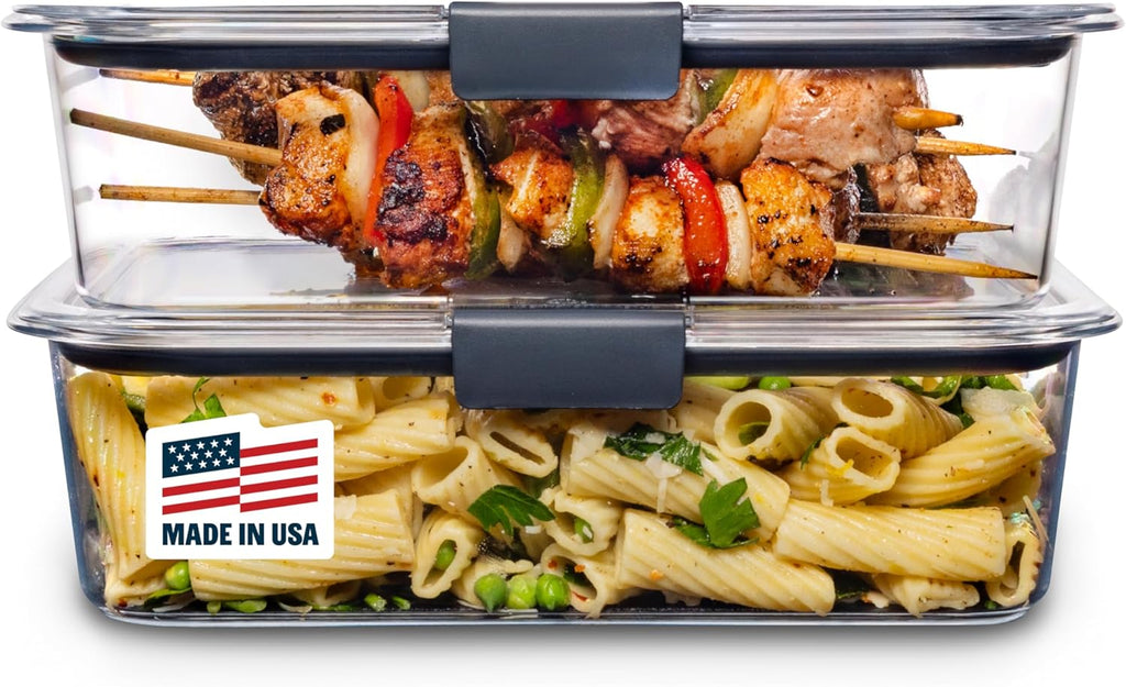 Rubbermaid Brilliance Food Storage Containers BPA Free Airtight Lids Ideal for Lunch Meal Prep & Leftovers Set of 5 (3.2 Cup)