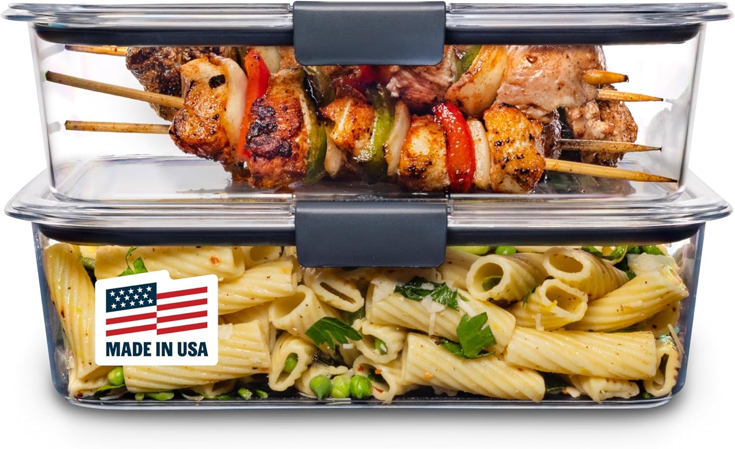 Rubbermaid Brilliance Food Storage Containers BPA Free Airtight Lids Ideal for Lunch Meal Prep & Leftovers Set of 5 (3.2 Cup)