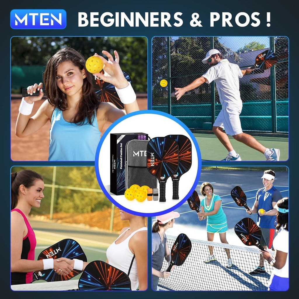 Pickleball Paddles, USAPA Approved Fiberglass Surface Pickleball Set with Pickleball Rackets, Pickleball Paddles Set for Men Women