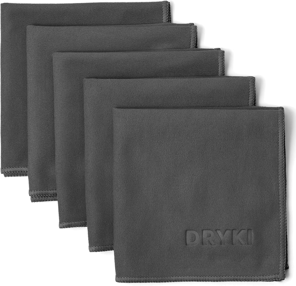 Sweat Absorbing Handkerchiefs - The Original Pocket-Sized Sweat Towels - Quick-Dry Microfiber Sweat Rags for Face, Hands, & Body - Men & Women - Gym, Sports, and Work (Black: 5 Pack)