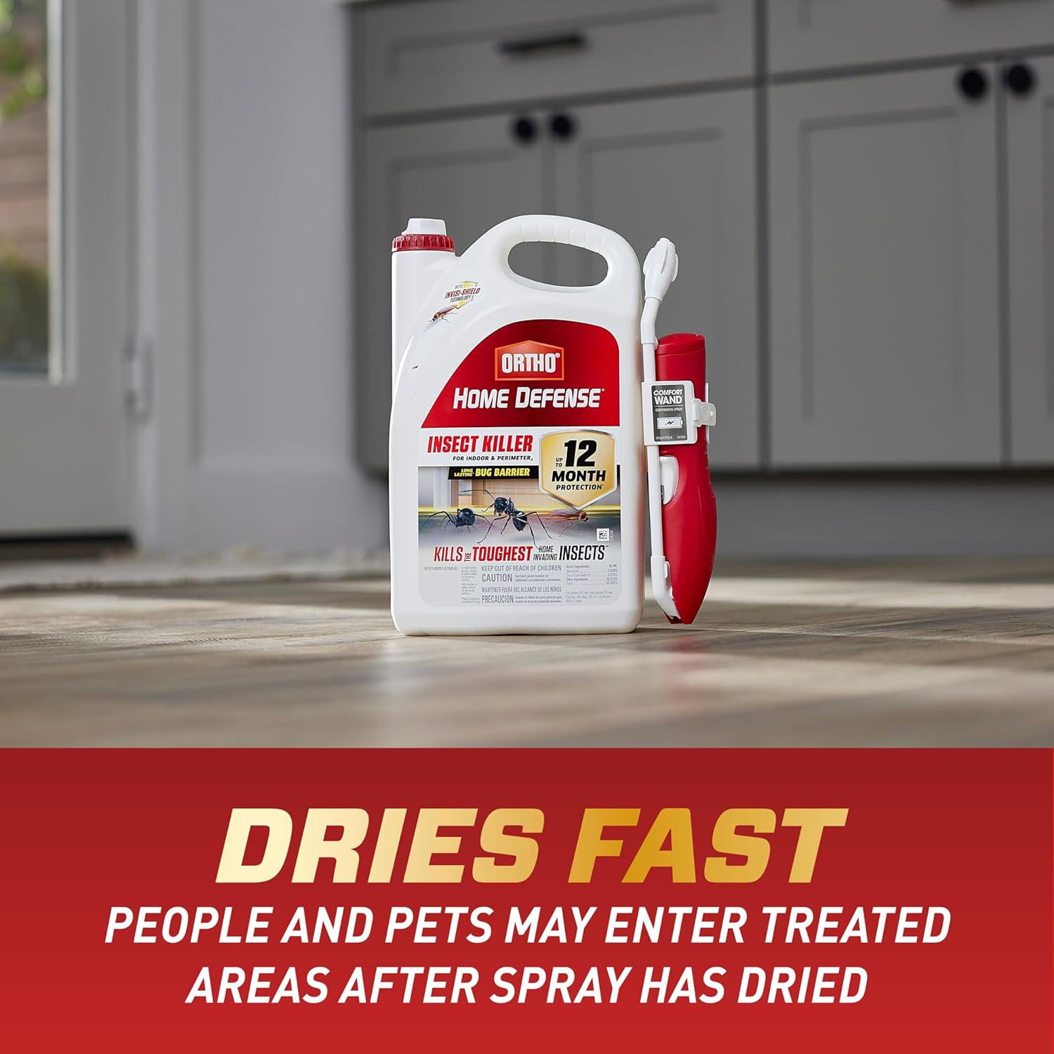 Ortho Home Defense Insect Killer for Indoor and Perimeter2 with Comfort Wand, Controls Ants, Roaches, Spiders and More, 1.33 gal
