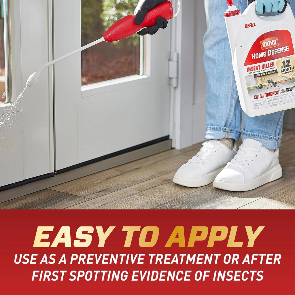 Ortho Home Defense Insect Killer for Indoor and Perimeter2 with Comfort Wand, Controls Ants, Roaches, Spiders and More, 1.33 gal