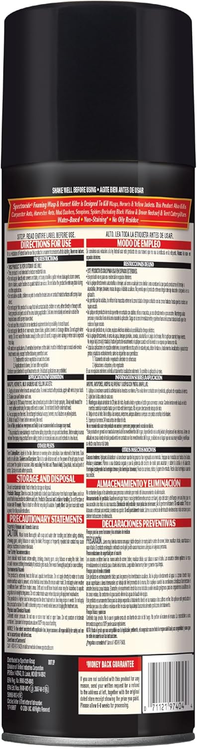 Spectracide Wasp, Hornet & Yellowjacket Trap, Hanging Wasp & Hornet Trap with a Quick-Drown Formula That Submerges & Kills Insects, 1 Count