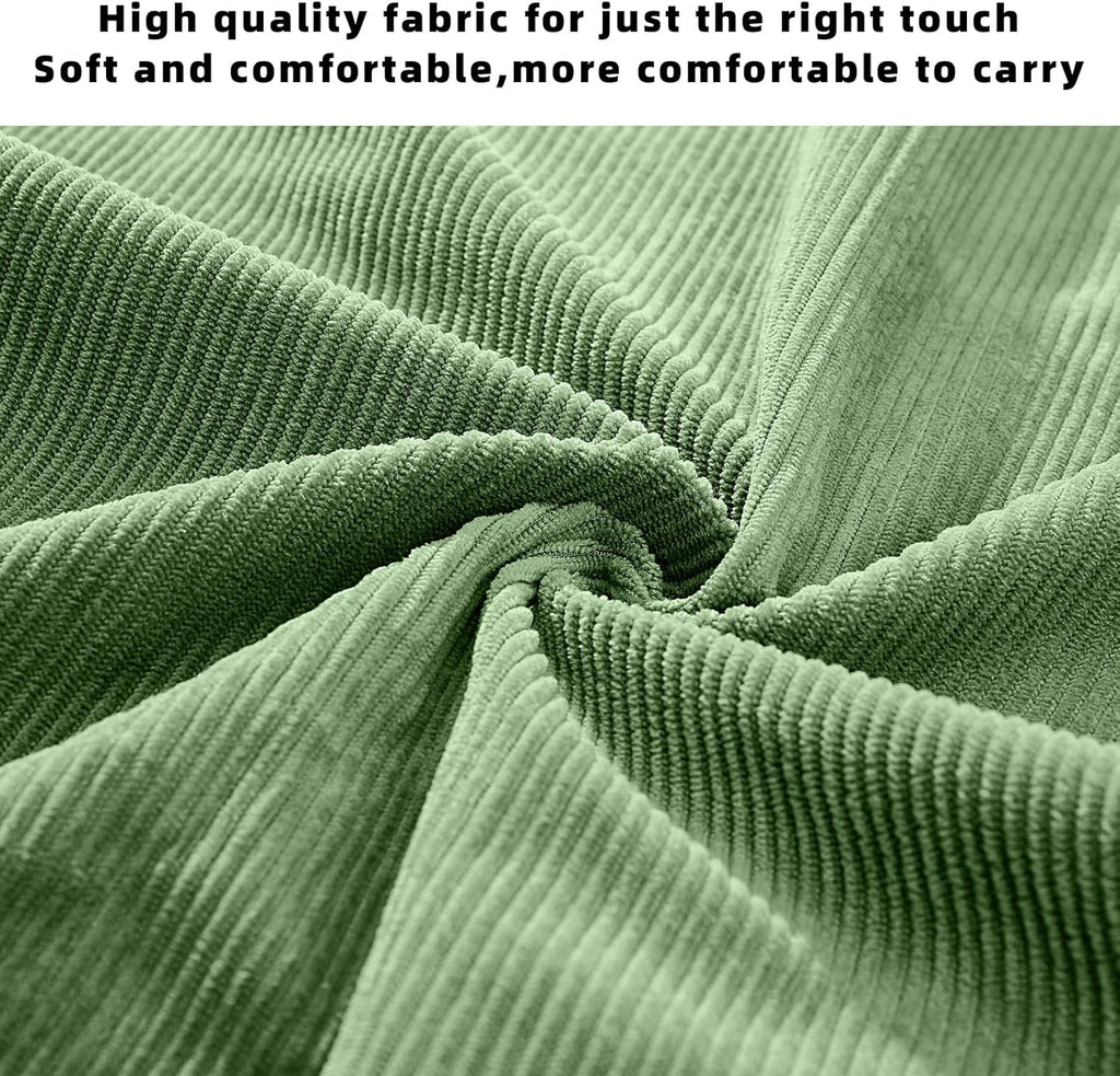 KALIDI Women Corduroy Tote Bag Zipper Casual Tote's Handbag Big Capacity Shoulder Bag with Pockets