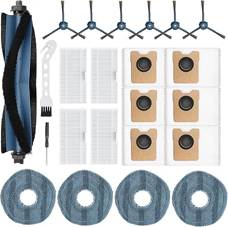 23 Pack C20 Omni Replacement Parts Accessories for Eufy C20 Omni Robot Vacuums kit, 1 Roller Brush, 4 HEPA Filters, 4 Mop Pads, 6 Side Brushes, 6 Dust Bags, 1 Clean Tool, 1 Screwdriver