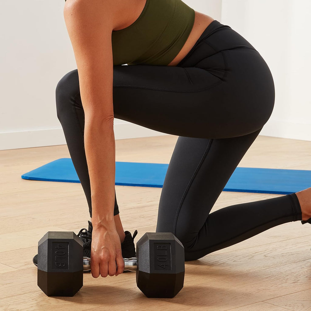 Basics Rubber Hex Dumbbell Hand Weight