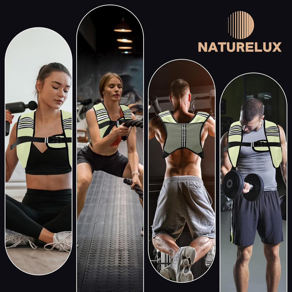 Weighted Vest Men or Women - 5/10/15/20/25/30lbs Weights with Reflective Stripe, Weighted Vest for Workout Equipment for Strength Training Running - Walking Weight Loss
