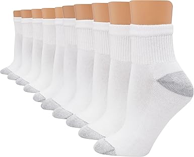 Hanes Women's Ankle, Moisture-Wicking Socks for Women, Cushioned Athletic Ankle Socks, 10-Pack