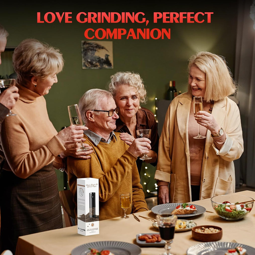 Electric Salt and Pepper Grinder Set Automatic Battery Pepper Mill Shakers Adjustable Coarseness Upgraded Larger Capacity with Led Home and Kitchen Appliances for New House Warming Gifts
