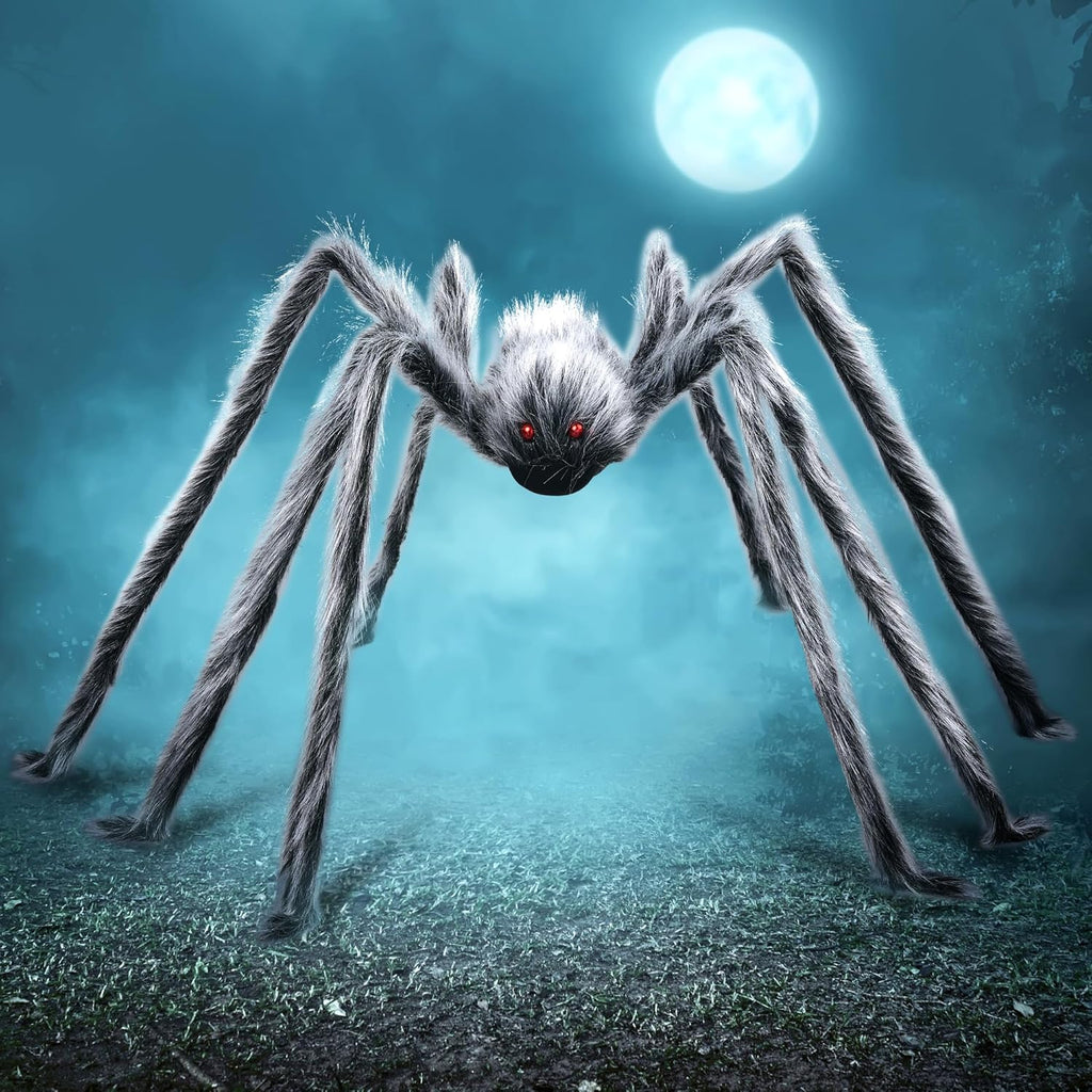 JOYIN Halloween Outdoor Decorations Giant Spider, 5 Ft Large Spider for Yard Lawn Garden Patio Scary Halloween Outside Decor, Indoor Haunted House Prop and Home Party Decor, Black