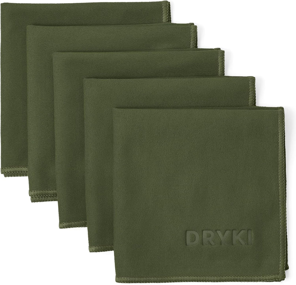 Sweat Absorbing Handkerchiefs - The Original Pocket-Sized Sweat Towels - Quick-Dry Microfiber Sweat Rags for Face, Hands, & Body - Men & Women - Gym, Sports, and Work (Black: 5 Pack)