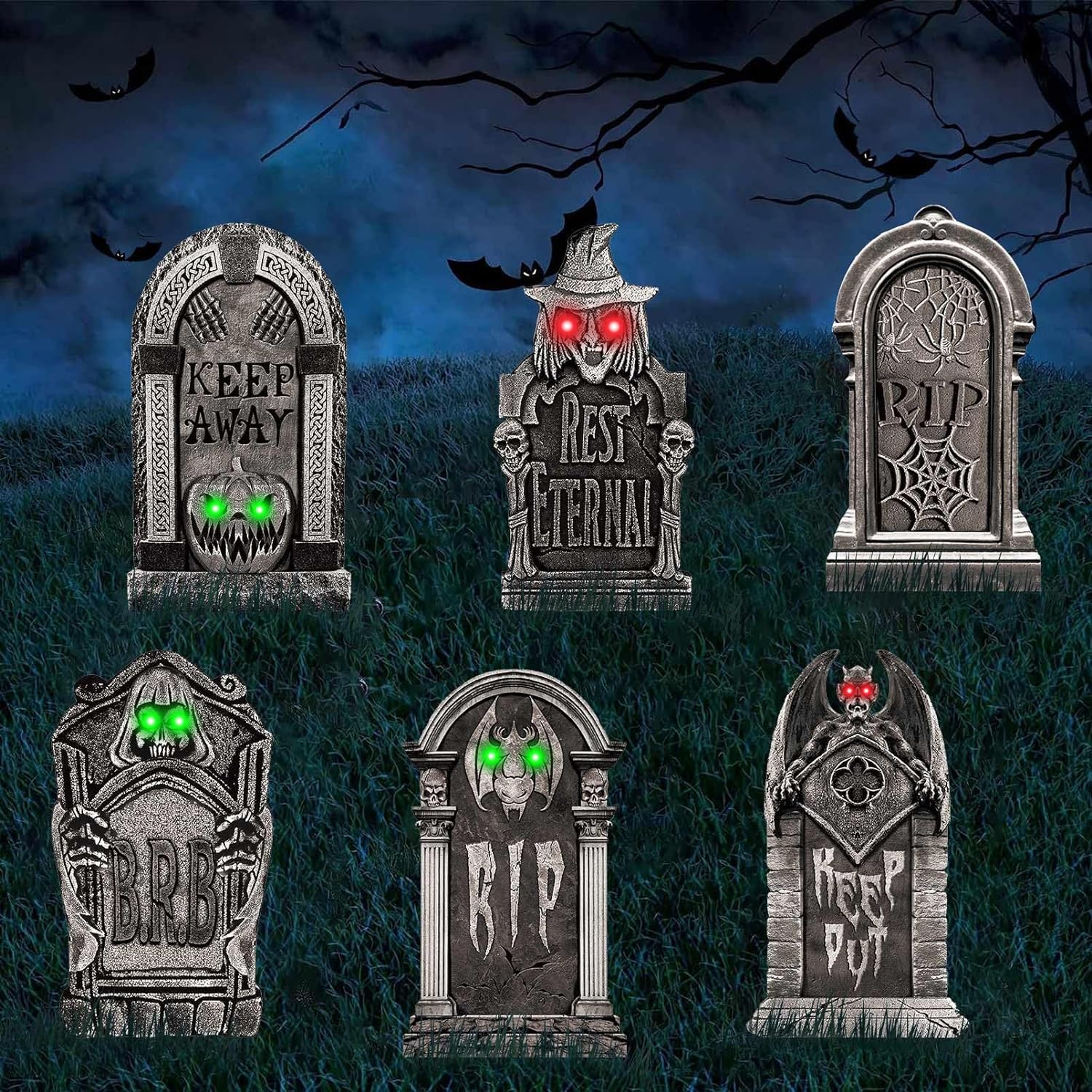 4 Pack Halloween Decoration LED Glowing Light Up Skulls Eyes, Horror DIY Glowing Eyes Lights Battery Operated for Halloween Decoration Masks, Skulls, Pumpkin, Spider, Tombstone Props (Red)