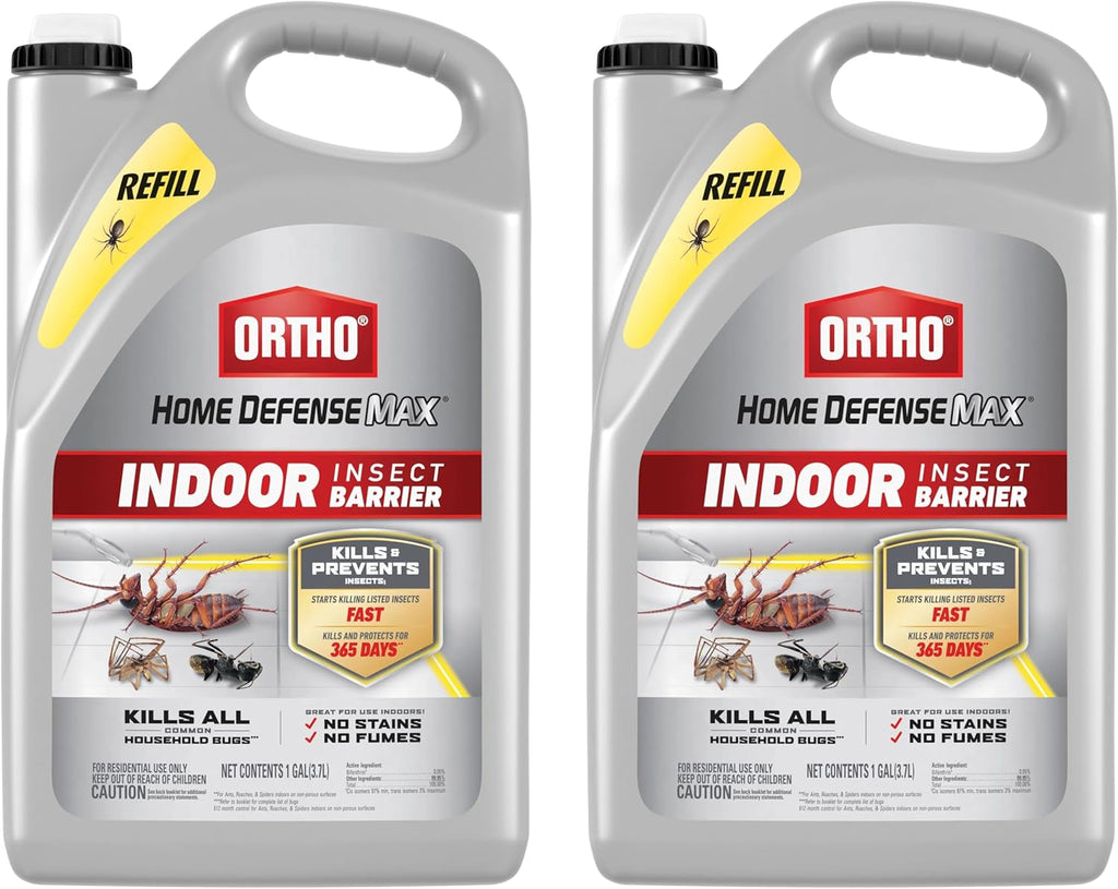 Ortho Home Defense Max Indoor Insect Barrier with Extended Reach Comfort Wand, Kills Ants, Roaches, Spiders, Fleas and Ticks, 1 gal.