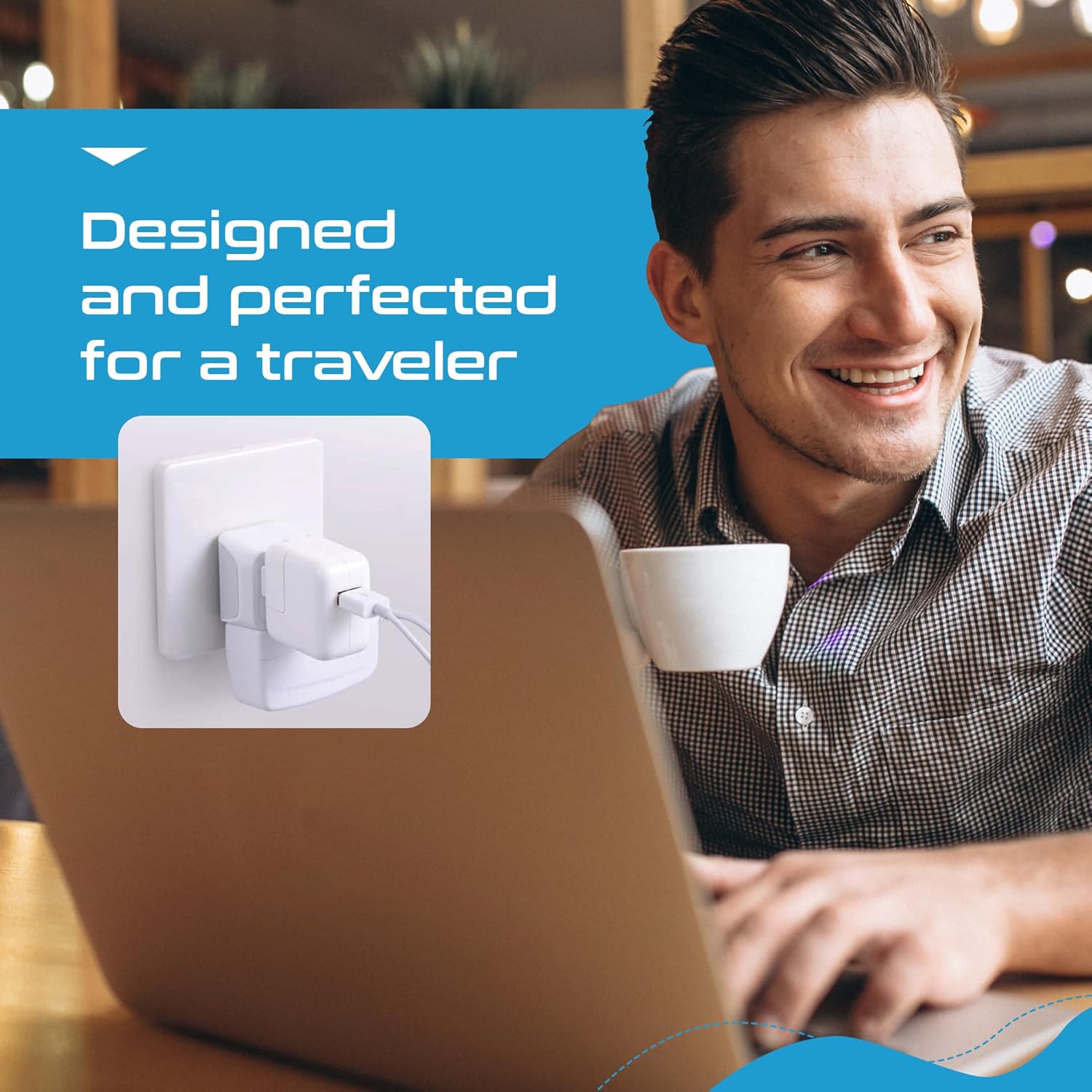 Ceptics Universal Travel Adapter, 35W International Power Adapter with PD & QC 3.0 Dual USB-C, 3 USB Travel Adapter Worldwide, Type I C G A Outlets 110V 220V A/C - EU Euro US UK (11-KU)
