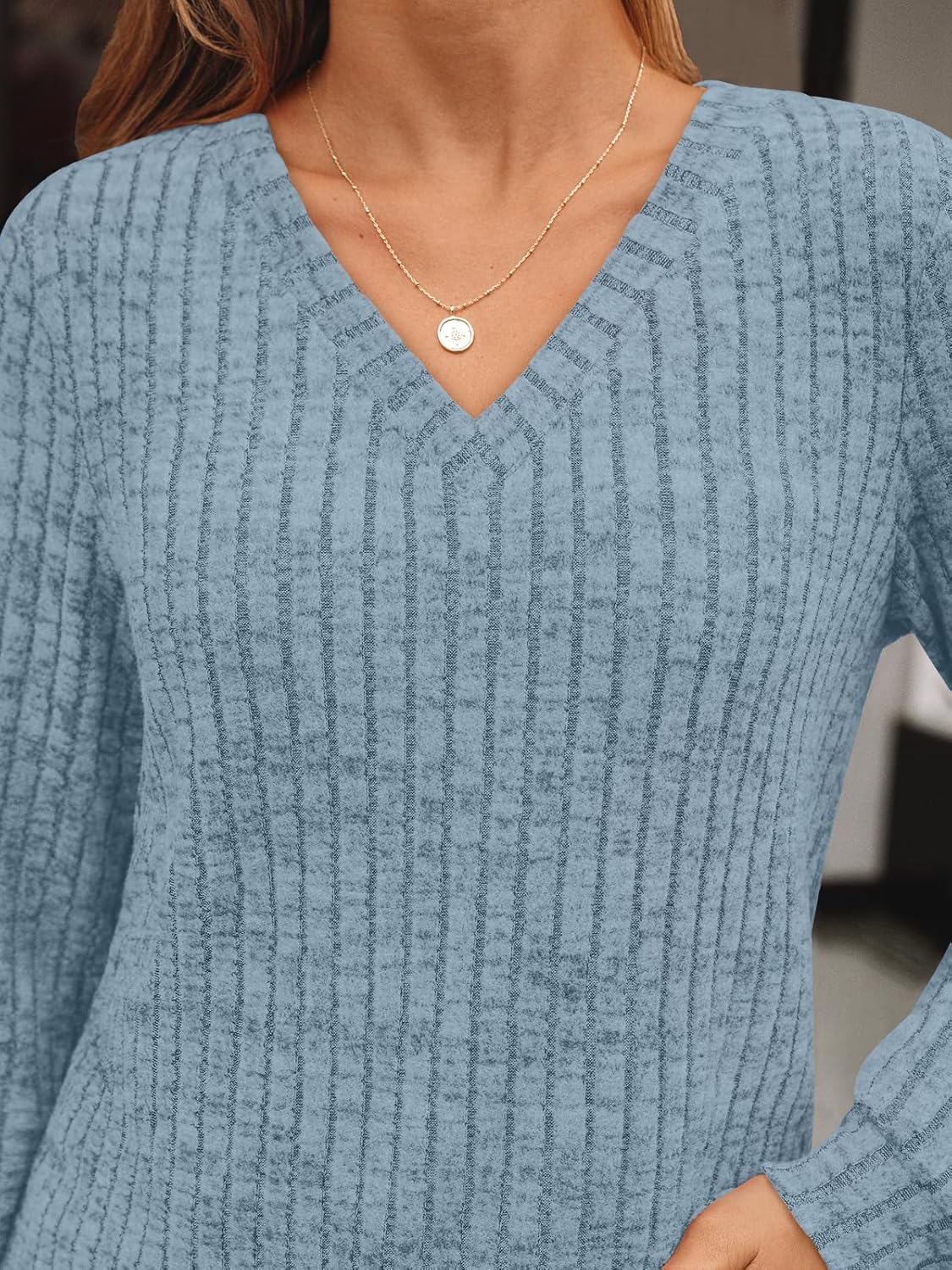 AUTOMET Womens V Neck Long Sleeve Shirt Fall Fashion Tops Tunic Dressy Casual Sweater Clothes Cute Trendy Work Outfits 2025