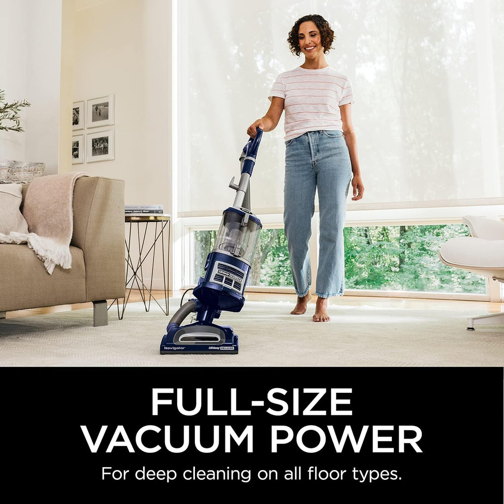 Shark NV352 Navigator Lift Away Upright Vacuum, Hepa Filter, Anti-Allergen Technology, Swivel Steering, Ideal for Carpet, Stairs, & Bare Floors, with Wide Upholstery & Crevice Tools, Lavender