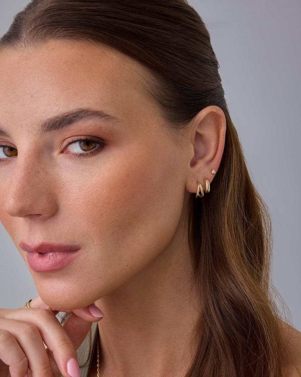 PAVOI 14K-18K Yellow Gold Plated 925 Sterling Silver Posts Three Pairs Small Hoop Earrings for Women - Statement Gold Hoop Earrings Set - Cubic Zirconia Rope Teardrop Chunky Huggie Earscape Piercings