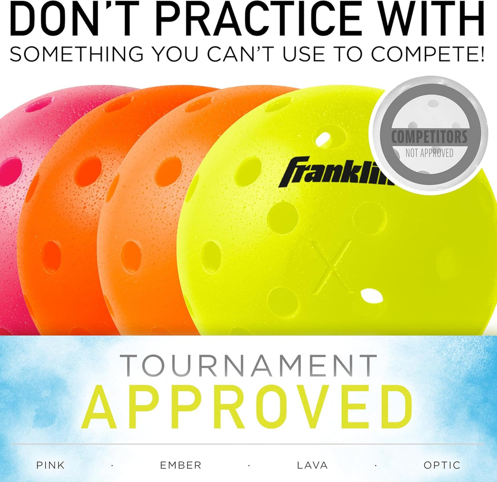Franklin Sports X-40 Outdoor Pickleballs - Official Ball of USA Pickleball, APP Tour + US Open - Regulation Size