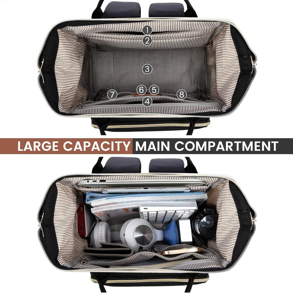 LOVEVOOK Laptop Backpack for Women, 15.6 Inch Work Business Backpacks Purse With Large Capacity, Waterproof Nurse Bag College Bookbag for School, Waterproof Casual Daypack for Travel