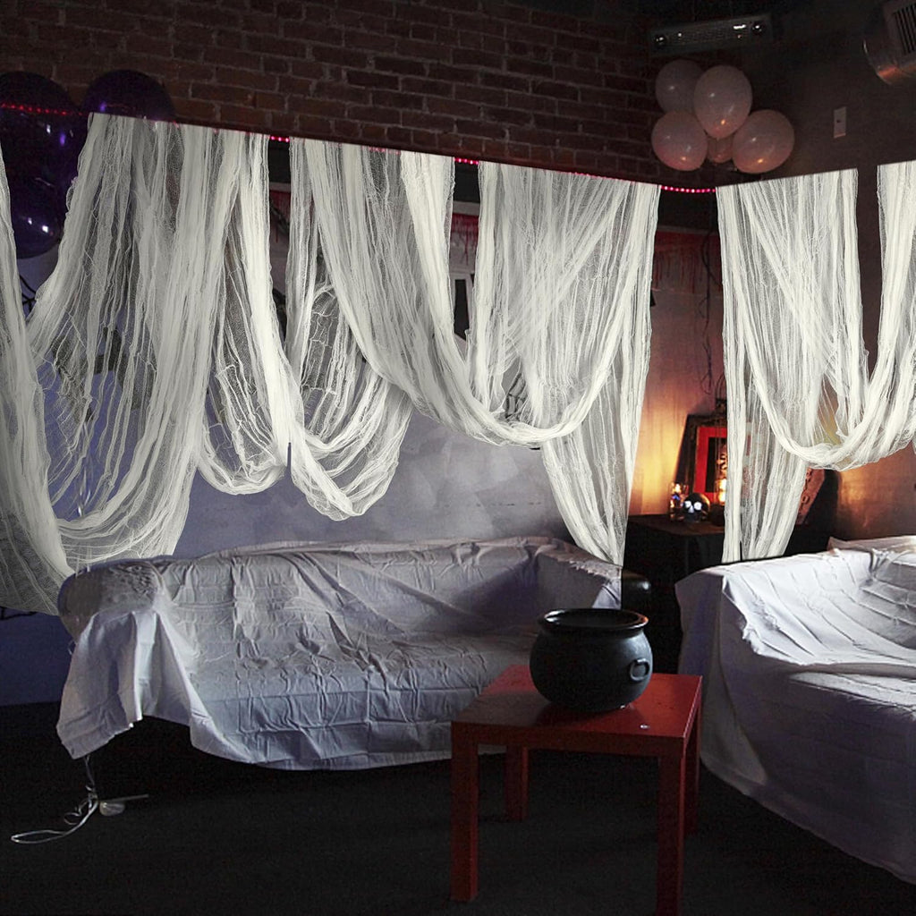 197" x 85" Halloween Creepy Cloth - Halloween Spooky Fabric Cloth - Scary Gauze Blood Creepy Cloth for Haunted House Halloween Party Yard Wall Doorway Outdoors Decoration