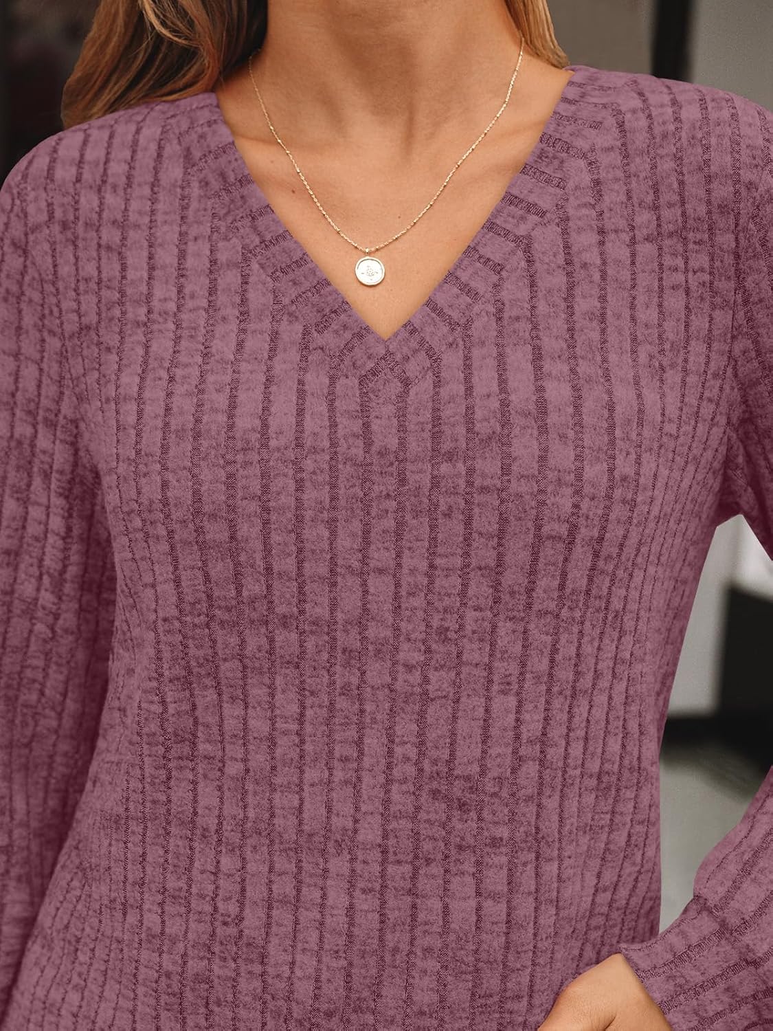 AUTOMET Womens V Neck Long Sleeve Shirt Fall Fashion Tops Tunic Dressy Casual Sweater Clothes Cute Trendy Work Outfits 2025