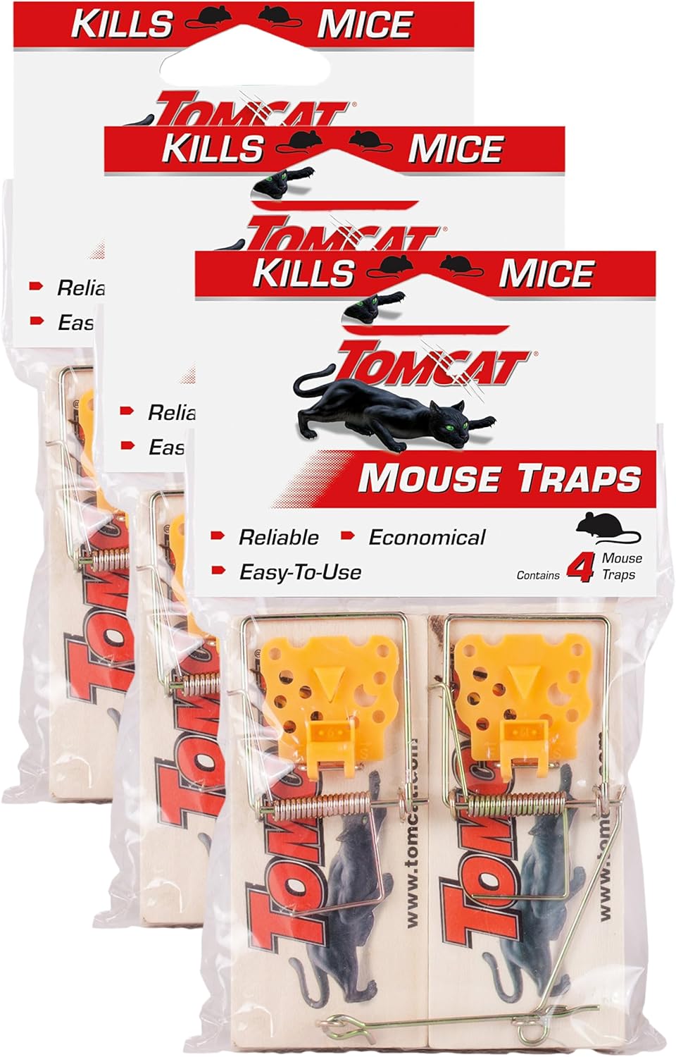 Tomcat Mouse Traps (Wooden), 4 Traps