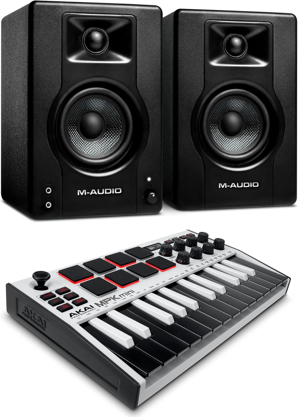 Akai Professional MPK Mini MK3 - 25 Key USB MIDI Keyboard Controller With 8 Backlit Drum Pads, 8 Knobs, Music Production Software and Native Instruments Sound Package (NKS Integration)