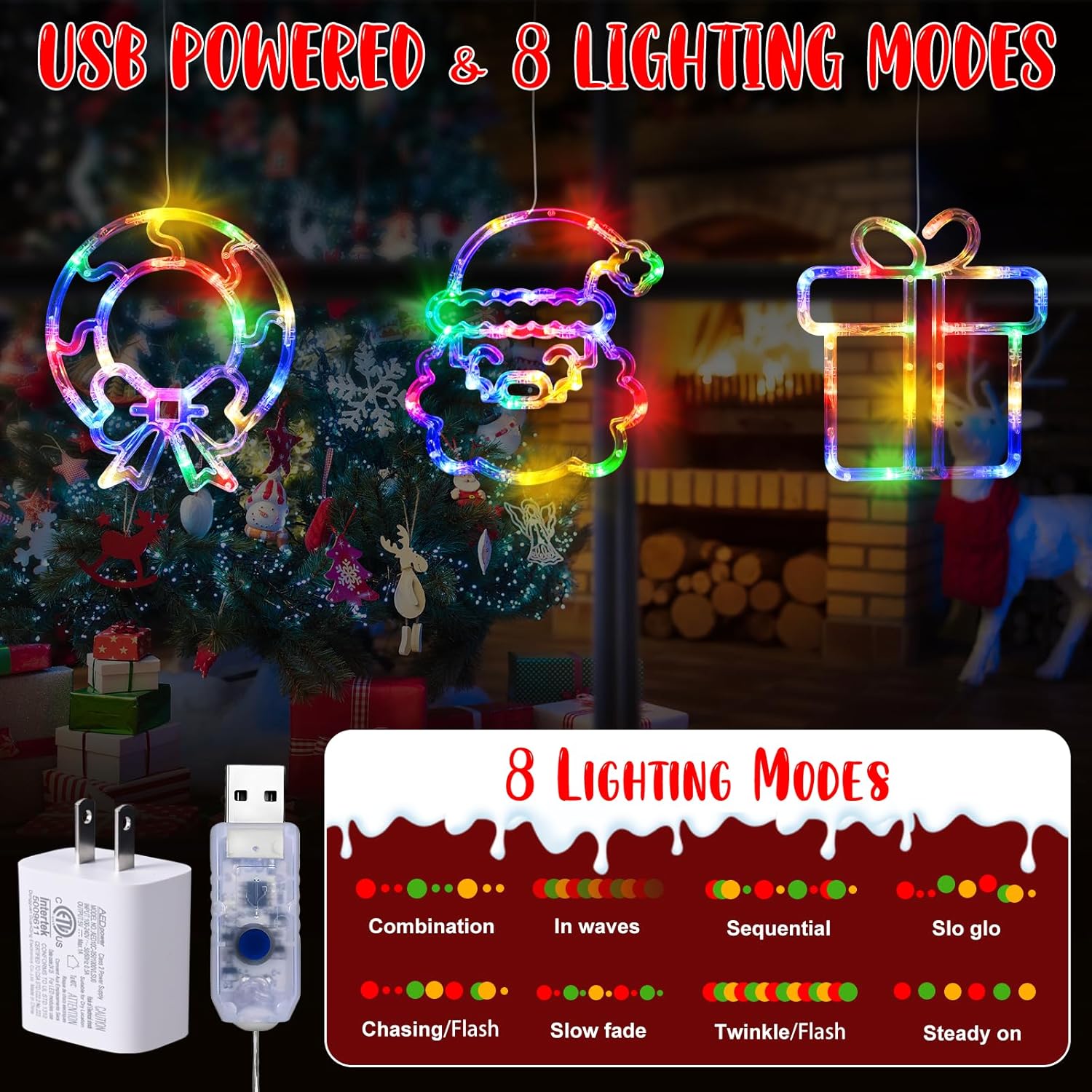 LOLStar Halloween Lights Decorations 2025 3-Pack Orange Pumpkin White Ghost Purple Bat Window Lights with Suction Cups, Battery Operated Halloween LED Lights Window Decor Slow Fade Mode and Timer