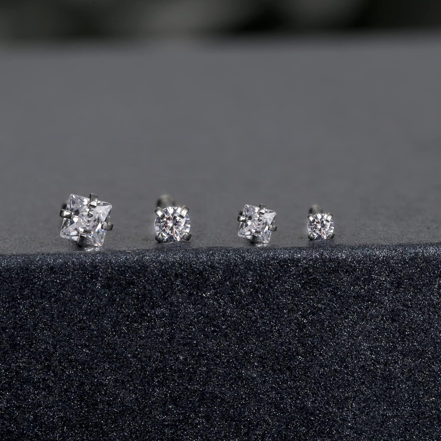 Jstyle Hypoallergenic Nose Rings 18G 20G Surgical Stainless Steel Nose Rings Studs Cubic Zirconia Nose Ring Labret Nose Piercing Jewelry for Women Men 1.5mm 2mm 2.5mm 3mm