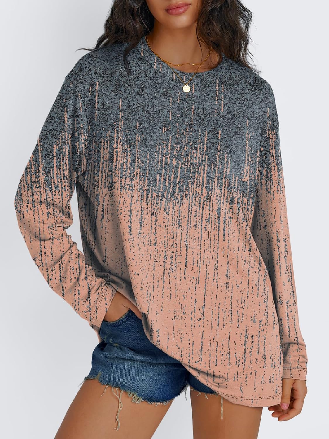 Trendy Queen Womens Oversized Long Sleeve T Shirts 2025 Basic Crewneck Tee Fall Tops Casual Workout Y2K Clothes