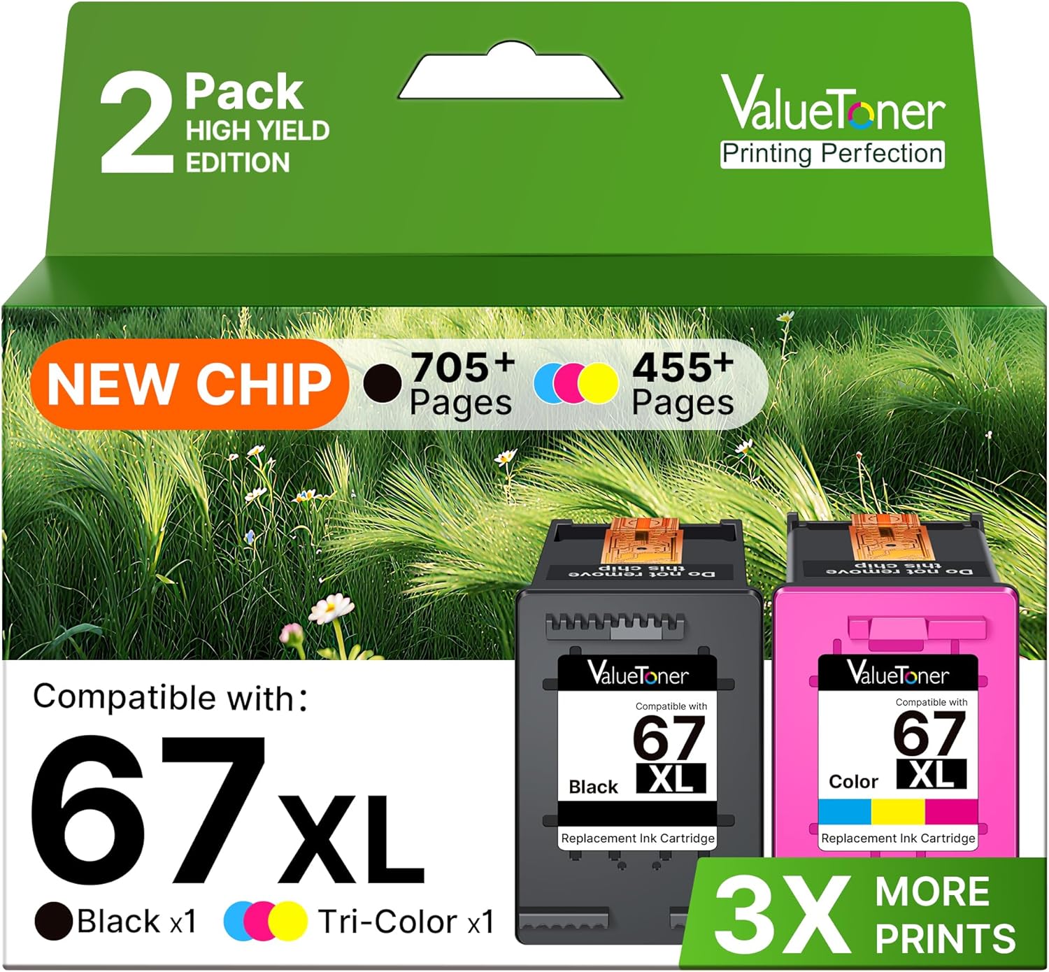 Valuetoner 245XL Ink Cartridge Replacement for Canon 245XL 246XL Combo Pack PG-245XL CL-246XL for Pixma TR4520 TR4527 MG2522 MG2520 MX490 MX492 TS202 TS302 TS3320 MG2920 Printer (Black, Color)