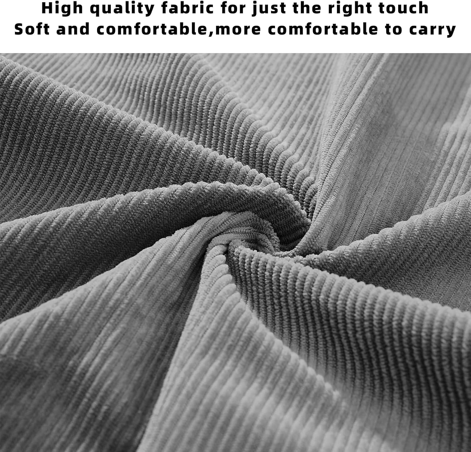 KALIDI Women Corduroy Tote Bag Zipper Casual Tote's Handbag Big Capacity Shoulder Bag with Pockets