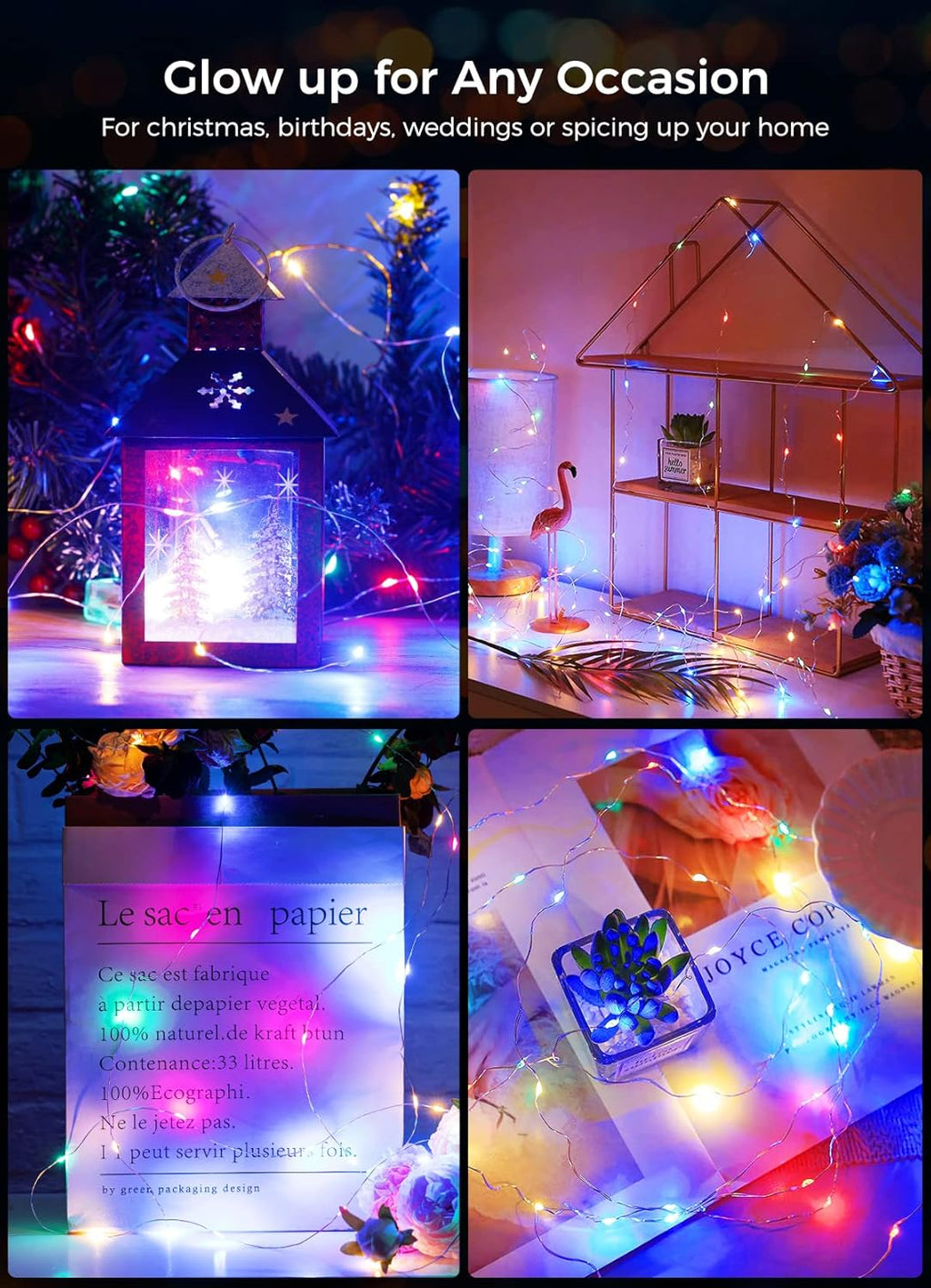 Brightown 12 Pack LED Fairy Lights Battery Operated String Lights - 7ft 20LED Waterproof Silver Wire Firefly Starry Moon Lights for DIY Crafts Wedding Table Centerpieces Party Bedroom Christmas