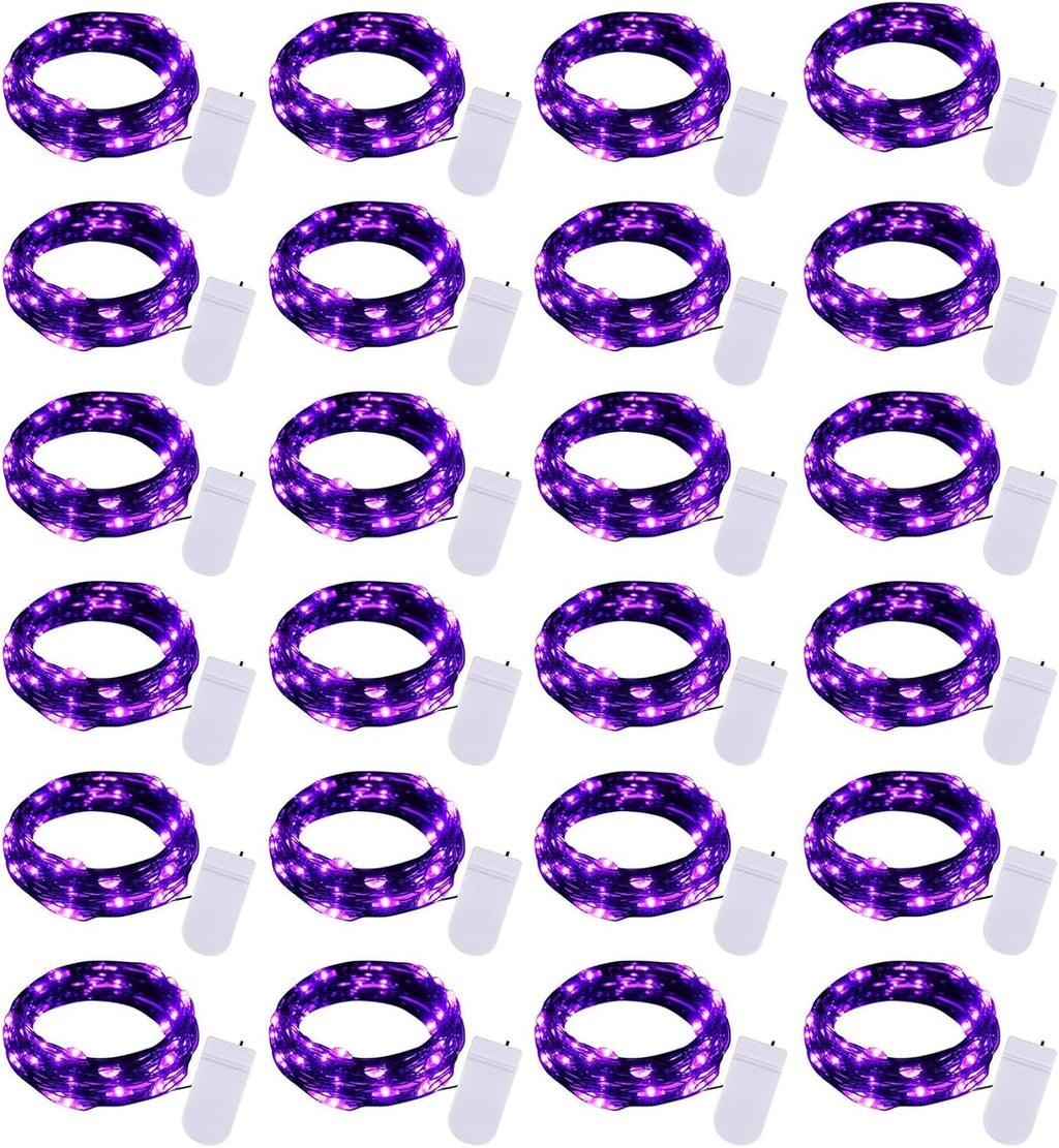 Brightown 12 Pack LED Fairy Lights Battery Operated String Lights - 7ft 20LED Waterproof Silver Wire Firefly Starry Moon Lights for DIY Crafts Wedding Table Centerpieces Party Bedroom Christmas