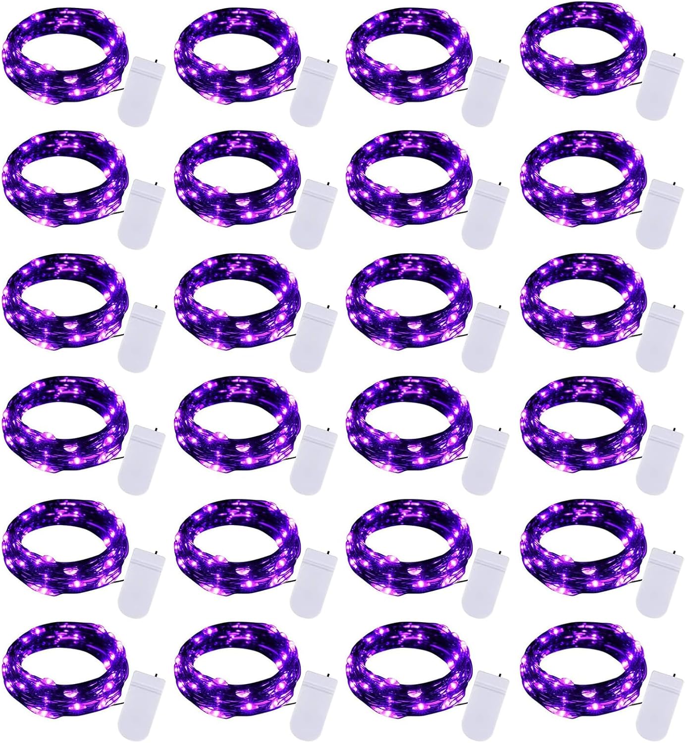 Brightown 12 Pack LED Fairy Lights Battery Operated String Lights - 7ft 20LED Waterproof Silver Wire Firefly Starry Moon Lights for DIY Crafts Wedding Table Centerpieces Party Bedroom Christmas