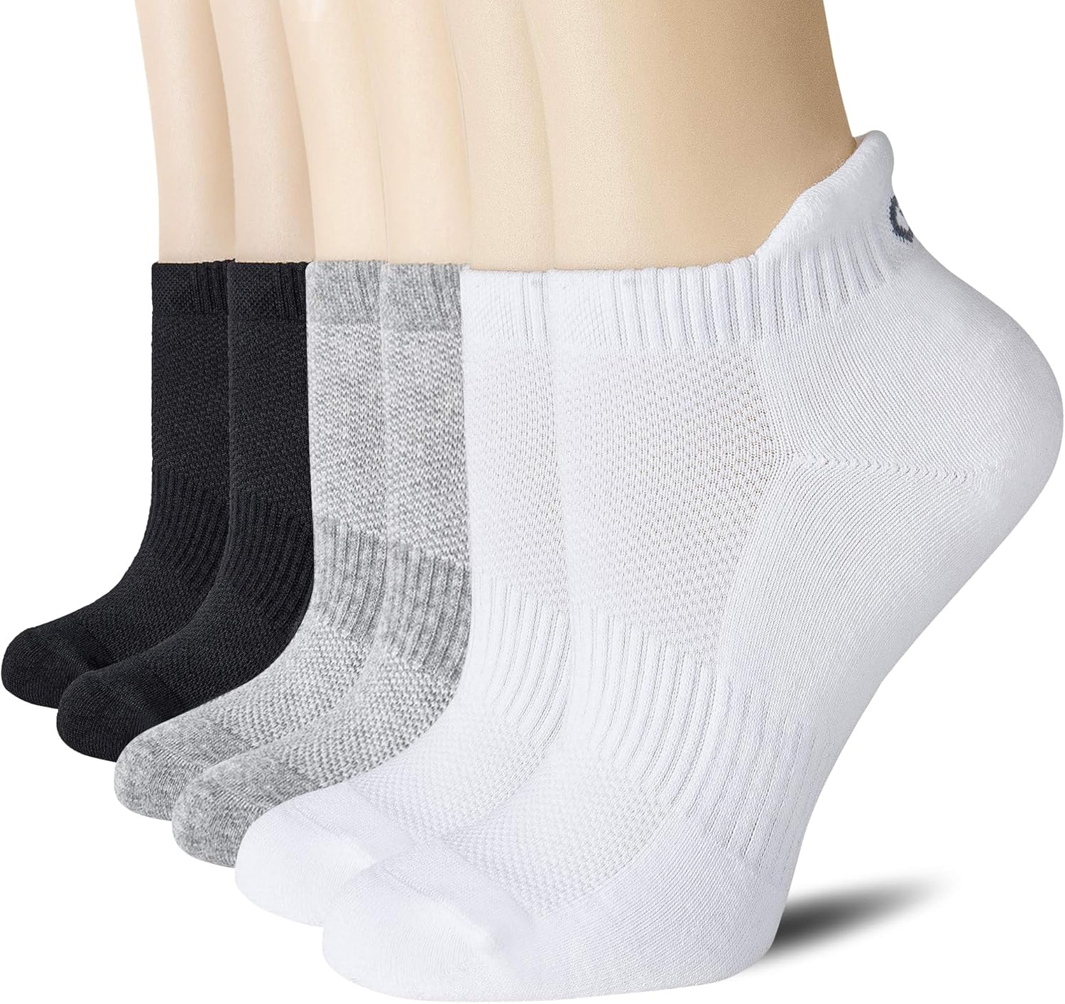 CS CELERSPORT 6 Pairs Ankle Athletic Running Socks Low Cut Sports Tab Socks for Men and Women