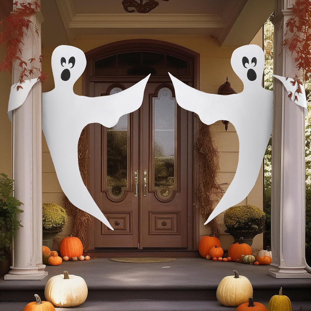 JOYIN 2 Pcs 53" Halloween Decoration Outdoor, Halloween Bendable Hanging Ghost for Lawn, Tree, Pilar Decorations, Tree Wrap Ghost Party Supplies