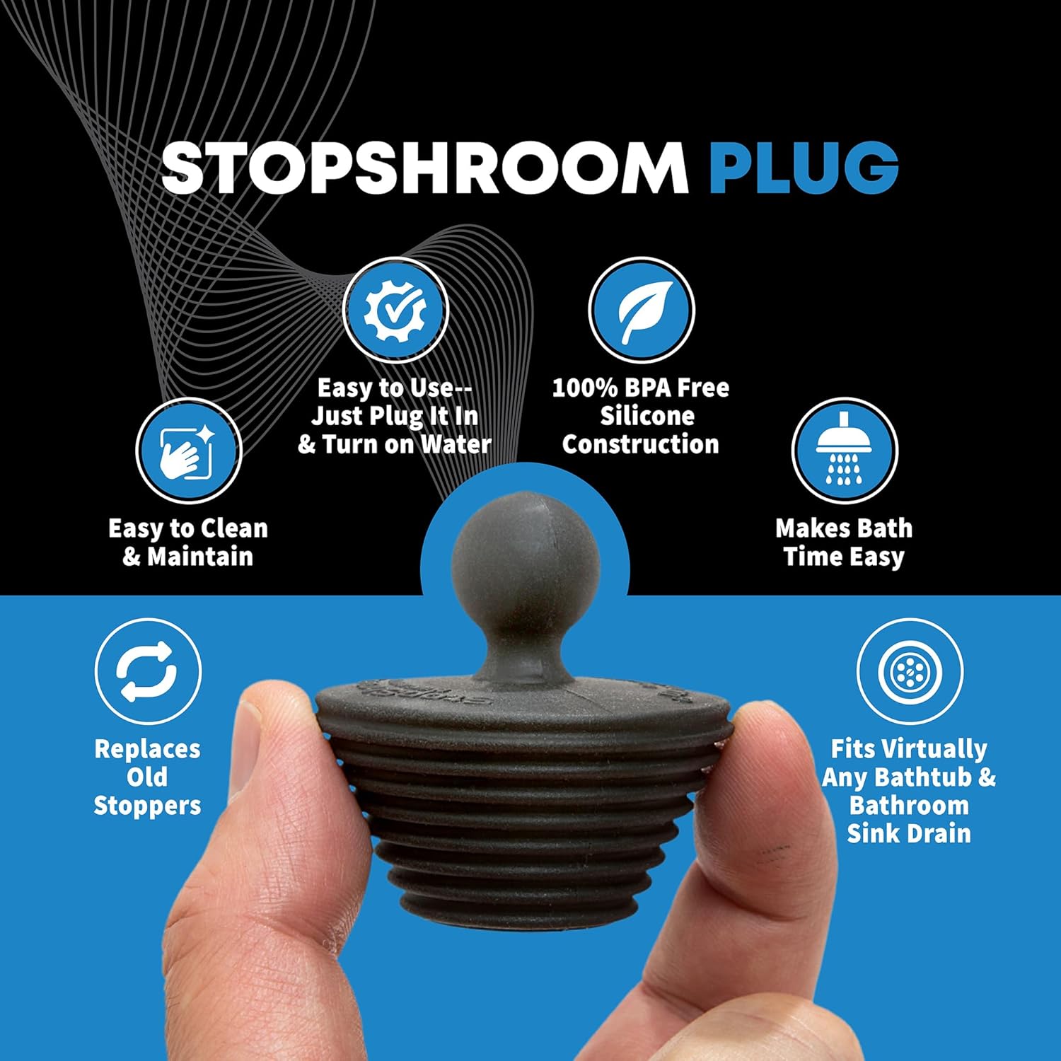 TubShroom Ultra Revolutionary Bath Tub Drain Protector Hair Catcher/Strainer/Snare, Stainless Steel, Stainless Combo