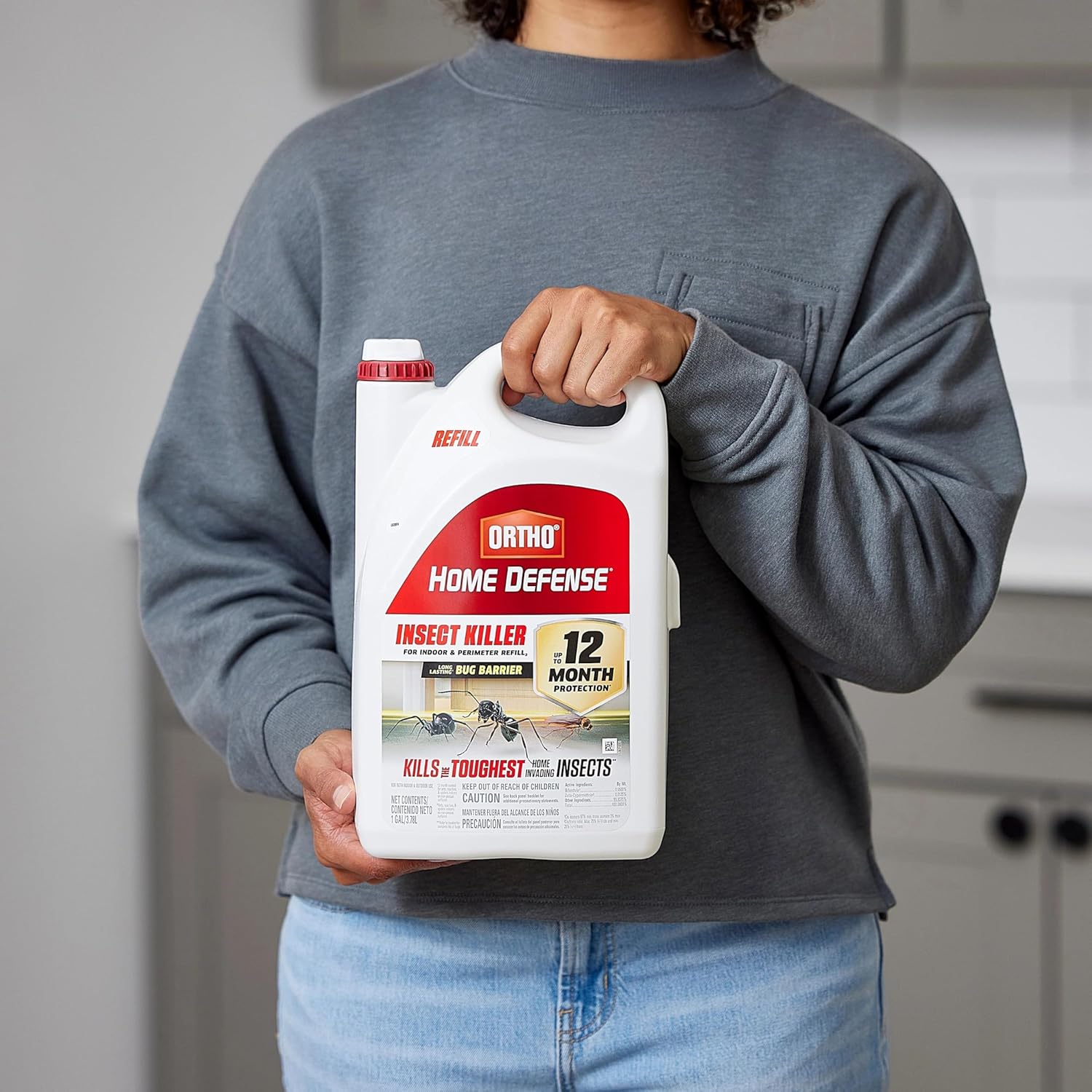 Ortho Home Defense Insect Killer for Indoor and Perimeter2 with Comfort Wand, Controls Ants, Roaches, Spiders and More, 1.33 gal