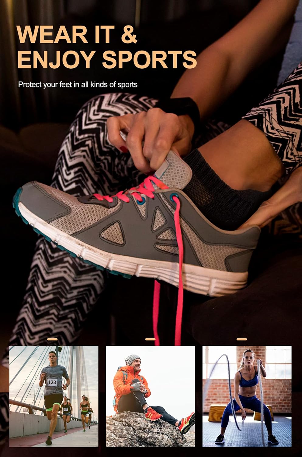 CS CELERSPORT 6 Pairs Ankle Athletic Running Socks Low Cut Sports Tab Socks for Men and Women