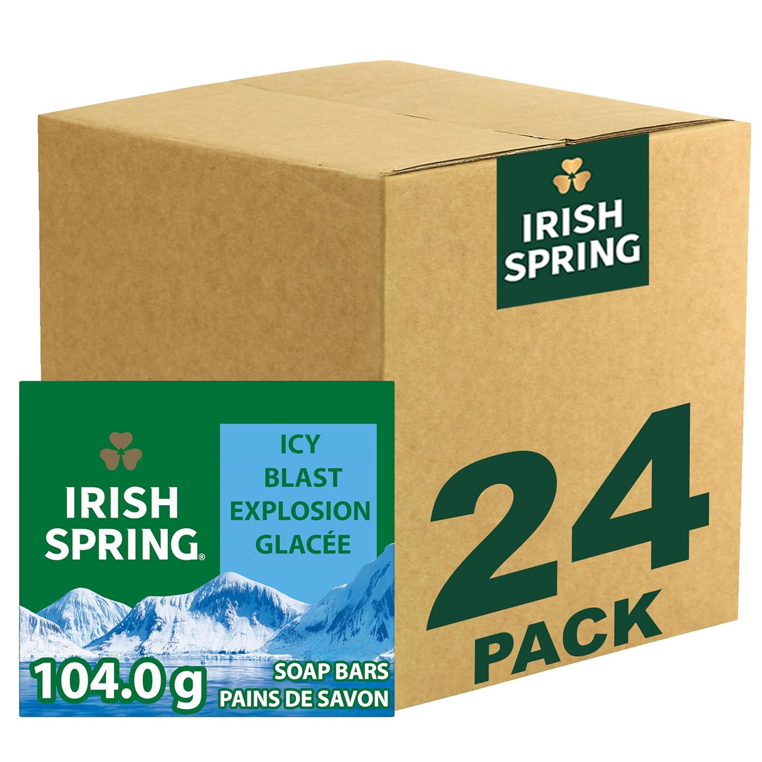 Irish Spring Bar Soap for Men, Original Clean, Smell Fresh and Clean for 12 Hours, Men Soap Bars for Washing Hands and Body, Mild for Skin, Recyclable Carton, 3.7 Ounce - 3 Count (Pack of 8)