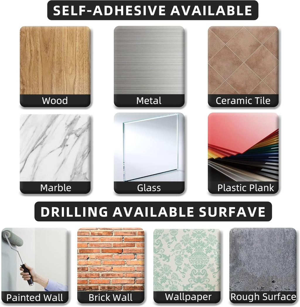 Paper Towel Holder - Self-Adhesive or Drilling, Matte Black, Upgraded Aluminum Kitchen Roll Dispenser Under Cabinet, Lighter but Stronger Than Stainless Steel!