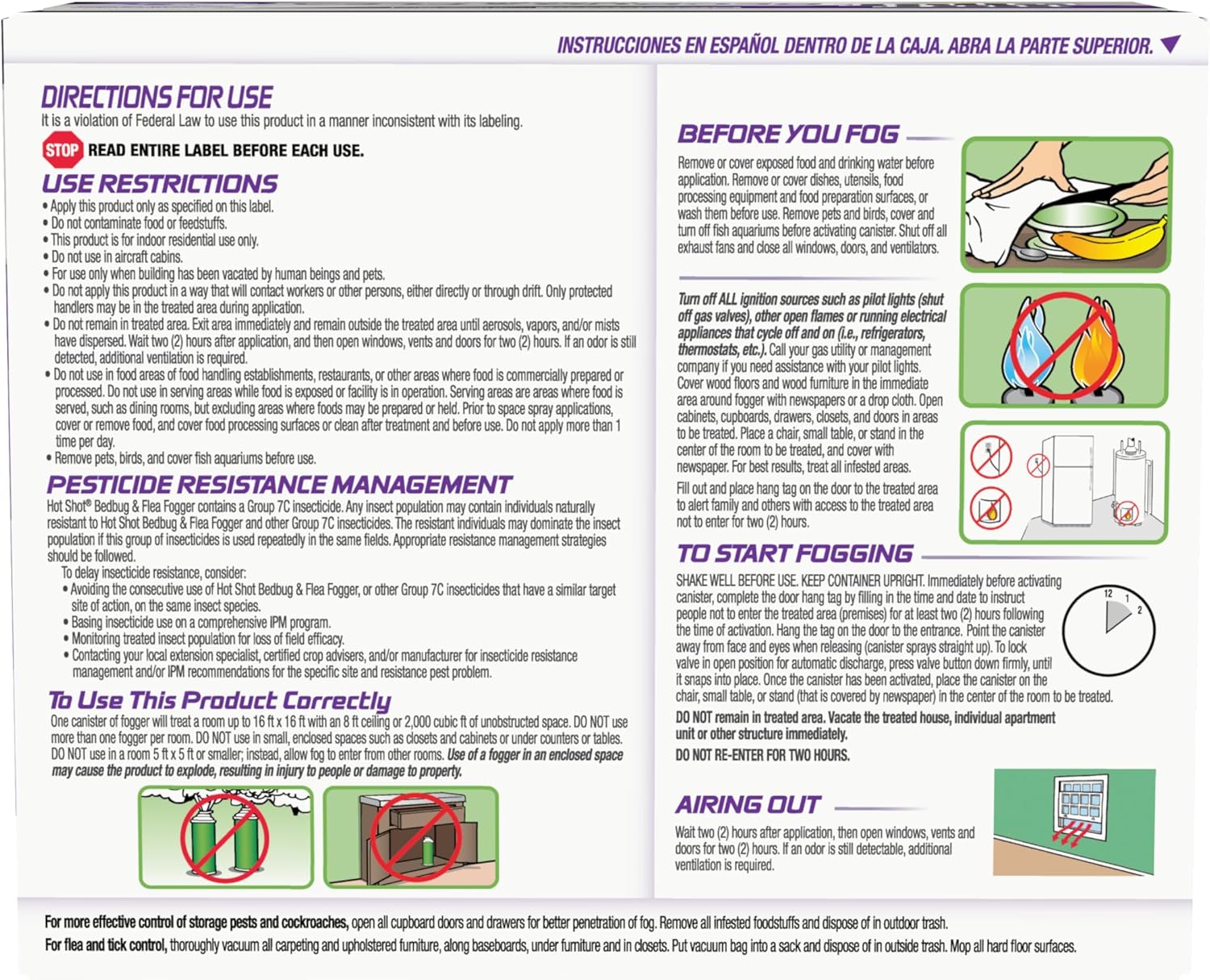 Hot Shot BedBug And Flea Fogger 3 Count-2 Ounce Cans, With Nylar, Inhibits Flea Reinfestation