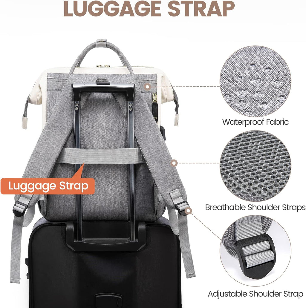 LOVEVOOK Laptop Backpack for Women, 15.6 Inch Work Business Backpacks Purse With Large Capacity, Waterproof Nurse Bag College Bookbag for School, Waterproof Casual Daypack for Travel