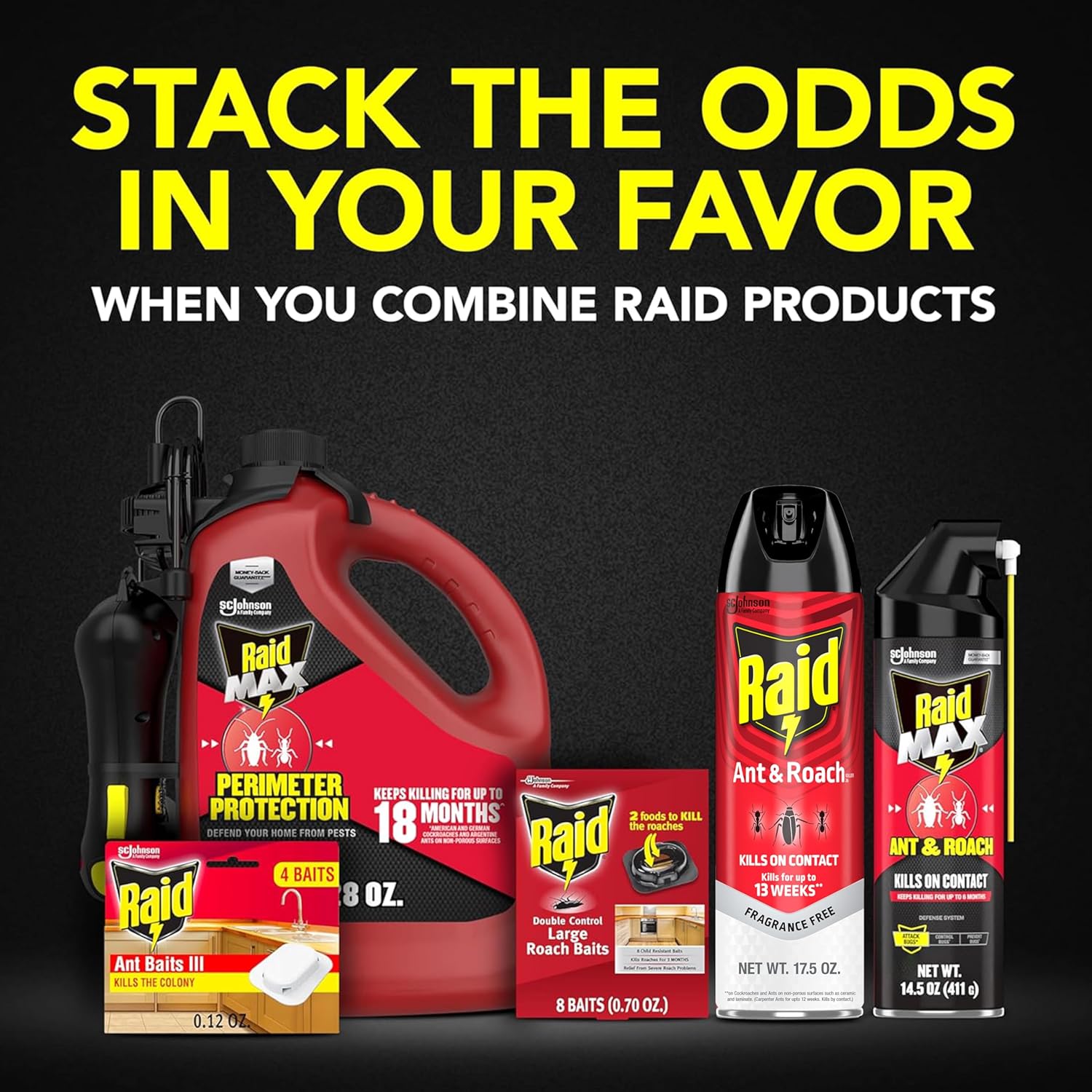 Raid Ant & Roach Killer 26, Fragrance Free Bug Killer for Home Use, Kills Bugs on Contact, 17.5 Oz, 2 Count